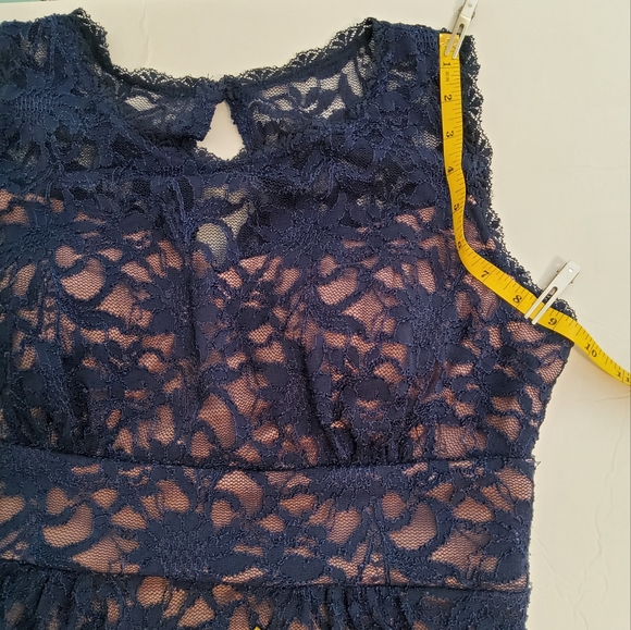 CB ESTABLISHED 1962 BLUE LACE FIT & FLARE SLEEVELESS SCOOP NECK DRESS SIZE 10 - Picture 6 of 9